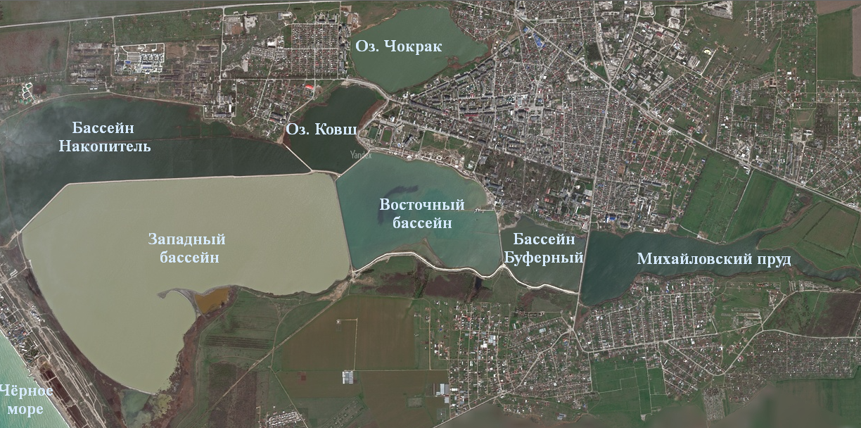 Карта Сакского озера